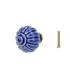 Geesatis 10 Pcs Ceramic Drawer Knobs Round Pumpkin Shape Knobs for Kitchen Cabinet Room Closet Handles, with Mounting Screws, Blue