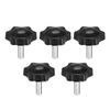 uxcell Clamping Handle Screw Knobs Handle Star Knob M6 x 16mm Male Thread 5pcs
