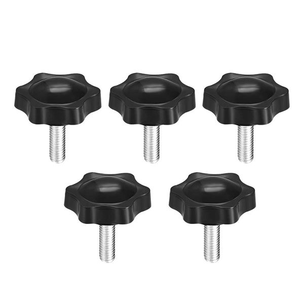 uxcell Clamping Handle Screw Knobs Handle Star Knob M6 x 16mm Male Thread 5pcs