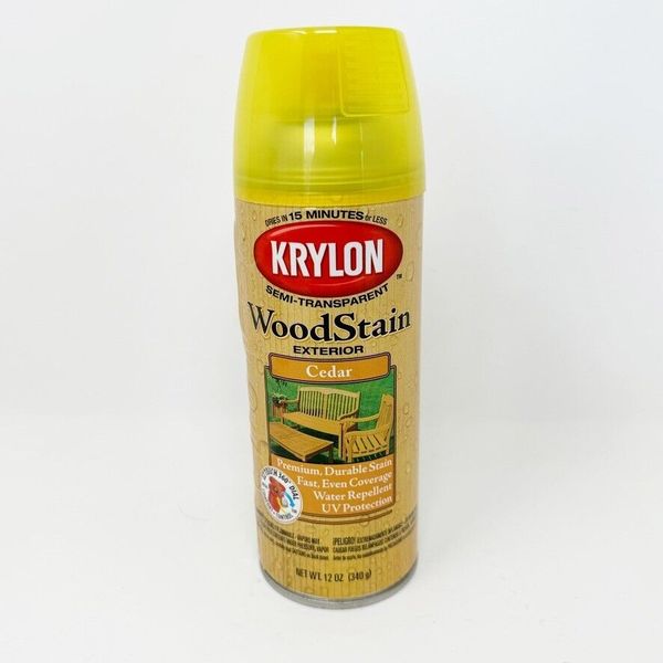 Krylon Exterior CEDAR Semi-Transparent Wood Stain  12 Oz 3601 NEW