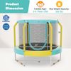 Mini Jumping Kids Double-Layer Structure Trampoline w/ Metal Frame Enclosure Net