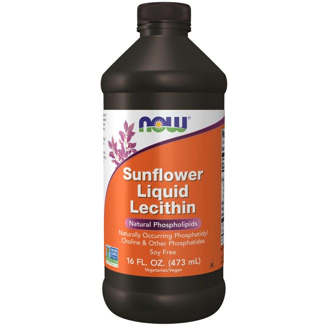 NOW FOODS SunFlower Lecithin Liquid 16oz Natural Phospholipids Fresh 02/2025