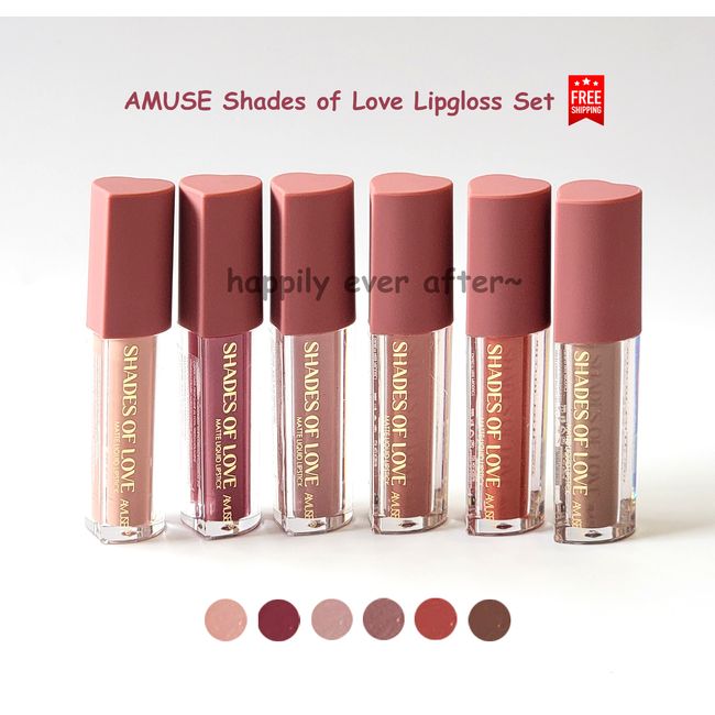 6 PCs AMUSE Shades of Love Matte Liquid Lipstick Set - 6 Lovely Colors Lipgloss