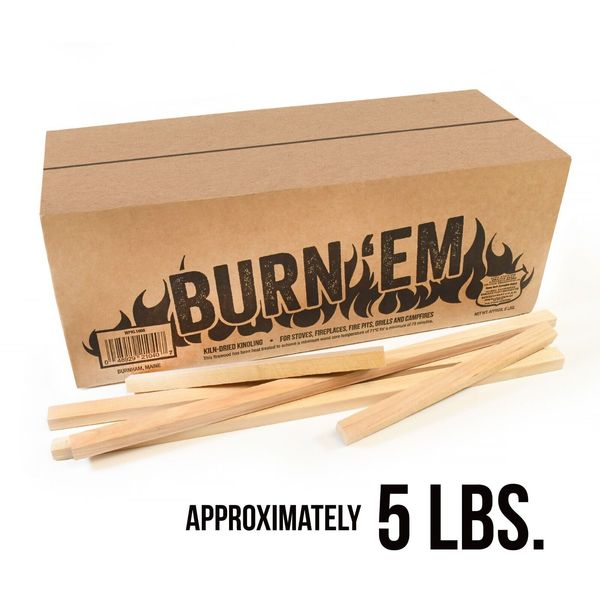 Burn’Em 5lb Kindling Box, Fire Starter, Use for Indoor/Outdoor Fireplace, Camp