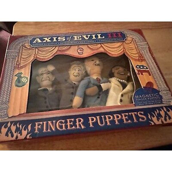 Axis of Evil lll  Finger Puppet Set Rumsfeld President Bush Cheney Condoleezza