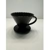 Coffee Maker Pour Over Dripper - Ceramic Slow Brew Cone W/Grooves - Black Matte