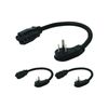 Lightkiwi 14AWG Flat Plug Power Extension Cord 1ft, 3-Pack