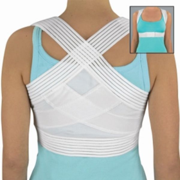 DMI Posture Corrector, Unisex, White, Criss-Cross Foam Bands, Extra Large, 46" to 48" Chest Size