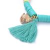 Turquoise Colour Polymer Clay Beads Stretchable Bracelets