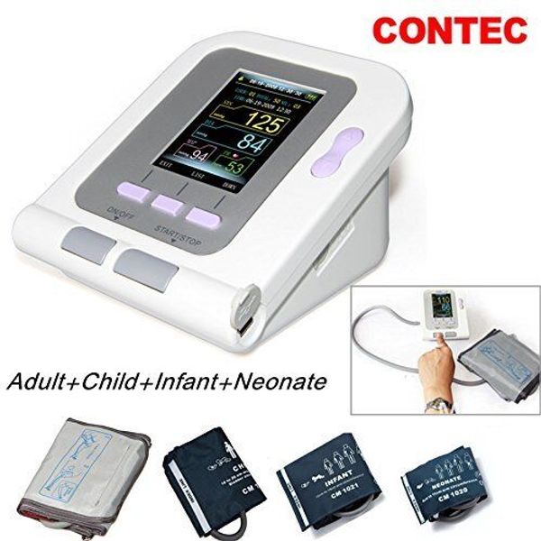 Digital Blood Pressure Monitor CONTEC08A+Neonatal/Pediatrics/Child/Adult cuff,US