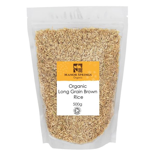 Organic Long Grain Brown Rice 500g by Manor Springs Organic