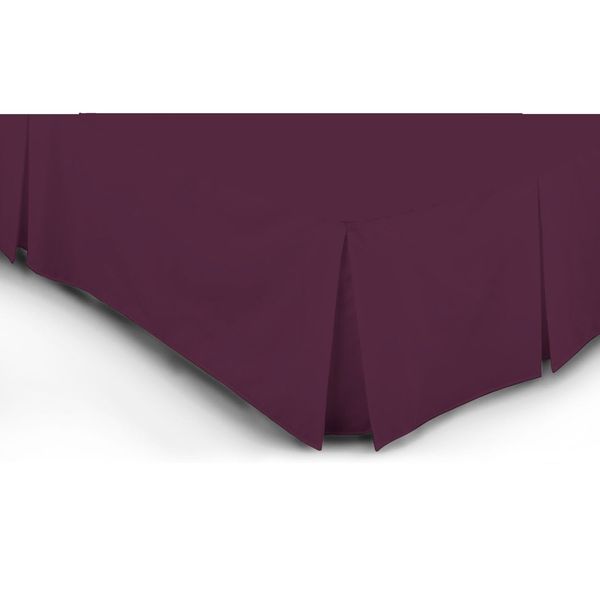 |JaaZ Textile|__PLATFORM BASE VALANCE SHEETS__AUBERGINE COLOR__Percale Quality Poly Cotton Pleated (Double)