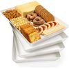 4-Pack 16" X 11" Large White Serving Trays Set - Reusable Plastic Serving Pla...