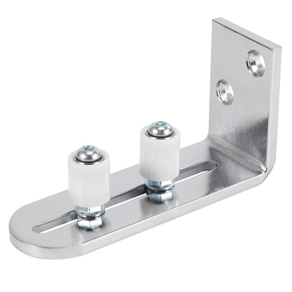 Fhdpeebu Floor Guide for Bottom of Sliding Barn Doors Adjustable Wall Mount Stay Roller Guide Ball Bearings