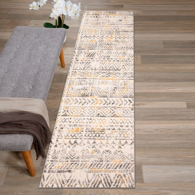 Rugshop Carpet Rug Runner Geometric Distressed Bohemian Kitchen Runner Rugs 2x7