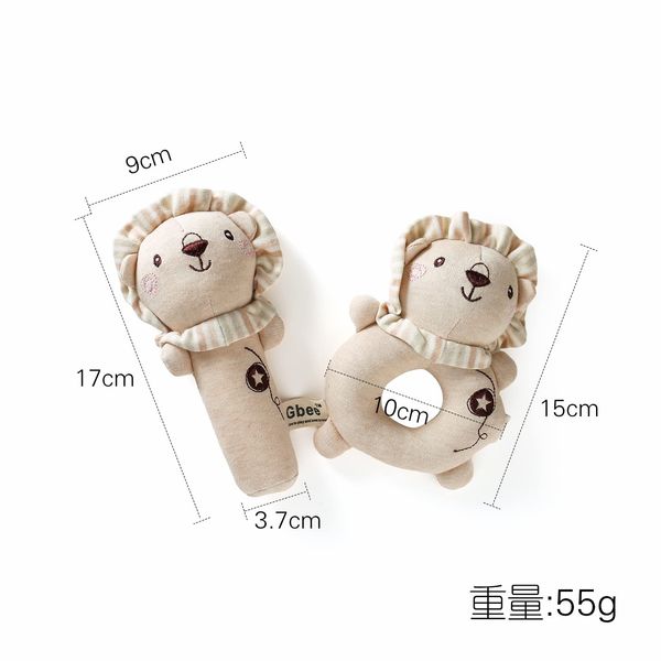 Promise Babe Rin Stick Rattle Toy Baby Cloth Toy Lion Organic Cotton Baby Shower Educational Toy Newborn Child Baby Gift Present