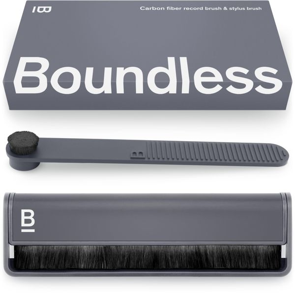 Boundless Audio Record Cleaner - 2 Piece Record Cleaner Set with Record Brush & Needle Cleaner - Carbon Fiber Anti-Static Record Brush & Needle Brush