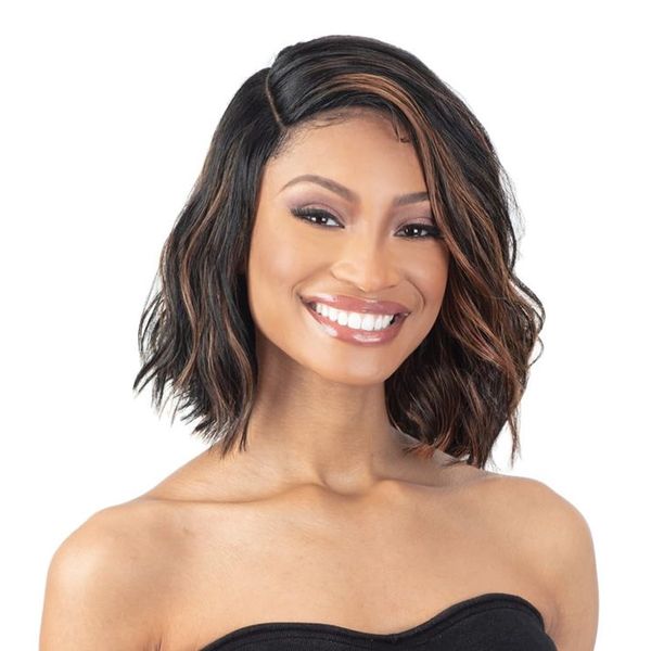 Free Tress Shake N Go Organique Bob Life Synthetic HD Lace Front Wig - MARION (Color:1B OFF BLACK)