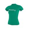 O'Neill Women's Basic Skins UPF 50+ Short Sleeve Rash Guard, Seaglass, S