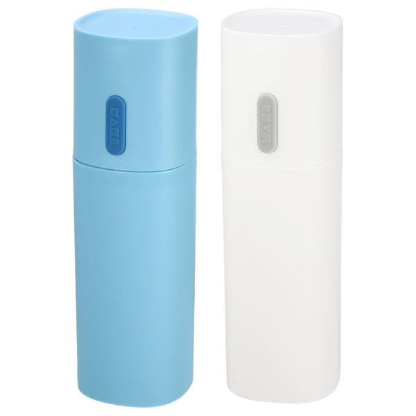 VOCOSTE Toothbrush Travel Case Travel Toothbrush Holder Case PP Lightweight Travel Industry 19.5x6cm 2pcs White Blue