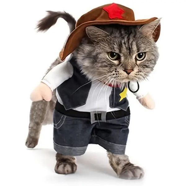 Pet Set Creative Cat Clothes Funny Pet Costumes Suit Cowboy Costume Size XL