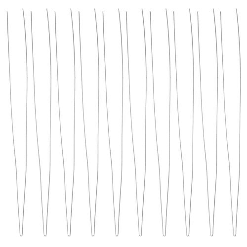 FoRapid 0.3mmx20cm Steel Wire Flexible Durable Collapsible Big Eye Embroidery Beading Needles Easy Threading Sewing Needles Open End for Any Thread Size Jewelry Making 10cm/4in(Folded Length) 10 pcs