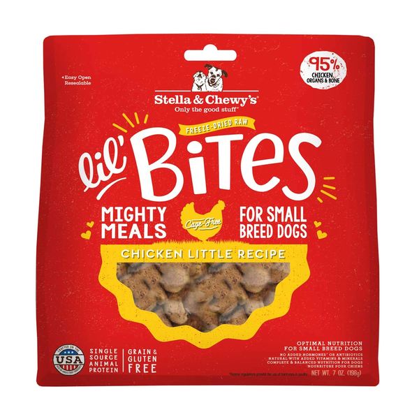 Stella & Chewy's Freeze-Dried Raw Lil' Bites Chicken Little Recipe Small Breed Dog Food, 7 oz. Bag