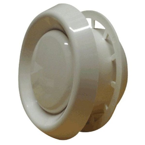 Adjustable Air Valve - Round White for 100mm/4" Duct