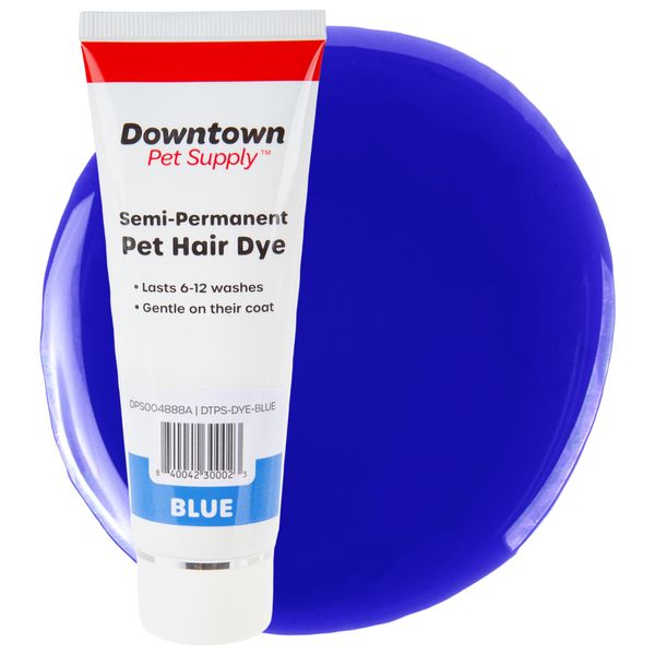 Downtown Pet Supply - Pet Hair Dye - Dog Grooming Supplies - Semi Permanent Hair Dye - Completely Safe Pet Hair Dye -Blue Hair Dye