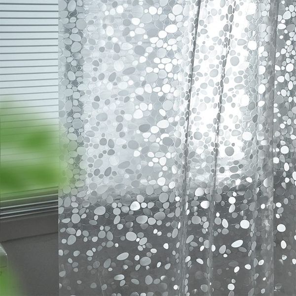 EVA Clear Thin Shower Curtain Liner Pebble Pattern 72X72 Inch Lightweight Plast