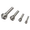 LESOLEIL Countersink Chamfer Deburring Drill Bit Set, 4 Pcs Titanium Coated Countersink Metal Deburring Drill Bits Tool for DIY Wool Metal Plastic Silver