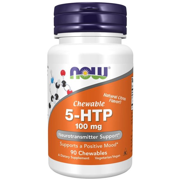 NOW Supplements, 5-HTP (5-hydroxytryptophan) 100 mg, 90 Chewables