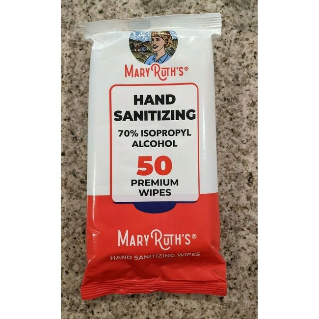 Mary Ruth Organics Hand (50 Wipes) Biodegradable Antiseptic Wipe