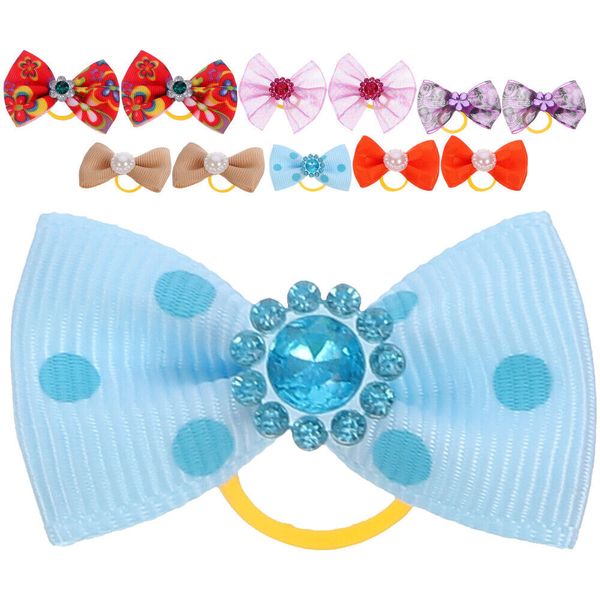 40pcs Pets Hair Bows Headdress Elastic Topknot Pet Grooming Tools for Puppy Cat