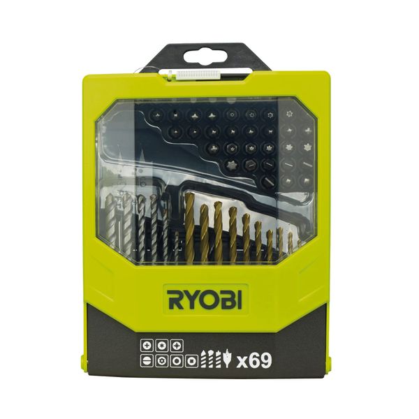 Ryobi RAK69MIX Mixed Drilling and Driving Bit Set, 69 Piece