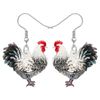 NEWEI Acrylic Cute Hen Chicken Dangle Earrings, Stainless Steel, Dangle