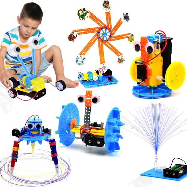 STEM Robotics Kit - Educational Science Kits 6 Sets - Hands-On STEM Projects for Kids 6-8 - STEM Toys for Boy Girl 6 7 8 9 10 11+ DIY Engineering Build Robot Building Kits Science Experiments for Kids