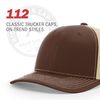 Richardson Unisex 112 Trucker Adjustable Snapback Baseball Cap, Split Red/Black, One Size Fits Most