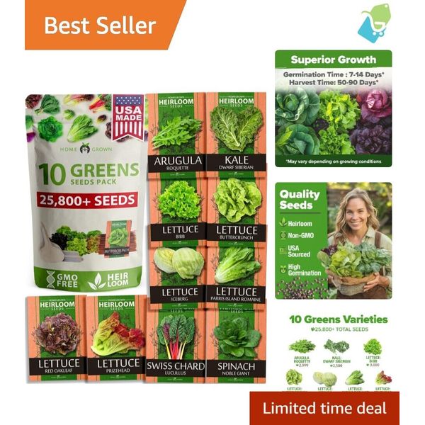 Gourmet Greens Starter Pack: 5,000 Heirloom Seeds for Health-Conscious Living