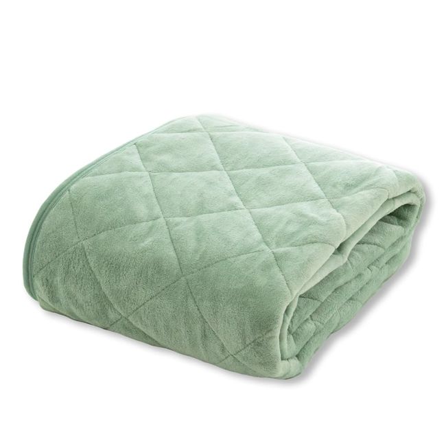 Sylphyz Bedding Pad, Semi-Single, Warm, Flannel, Washable, 4 Places of Rubber, Stylish, Cute, Autumn, Winter, Solid, Scandinavia, Mini Single, 31.5 x 80.7 inches (80 x 205 cm), Green