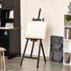 Pine Wood Painting Easel Stand w/ Adjustable Height and Storage for Brush Black