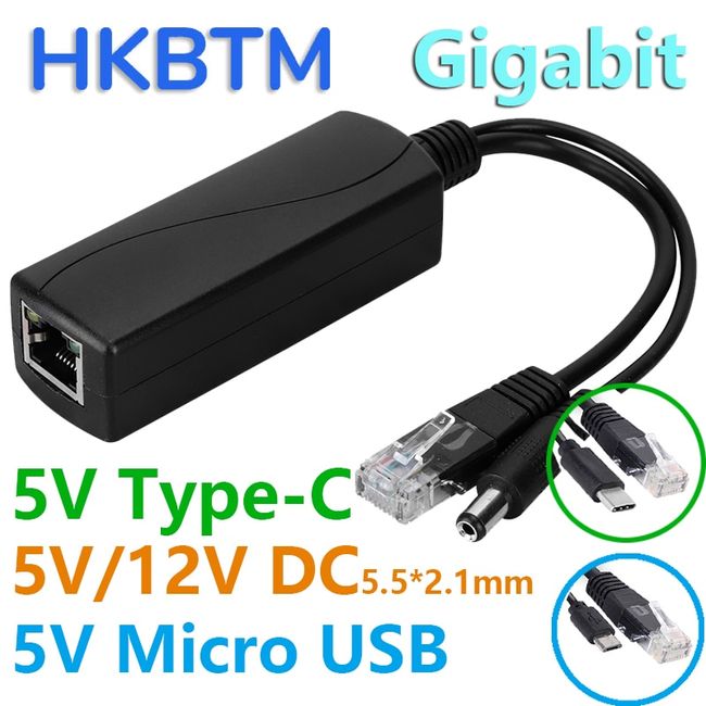 USB-C Gigabit PoE Splitter for RPi 4