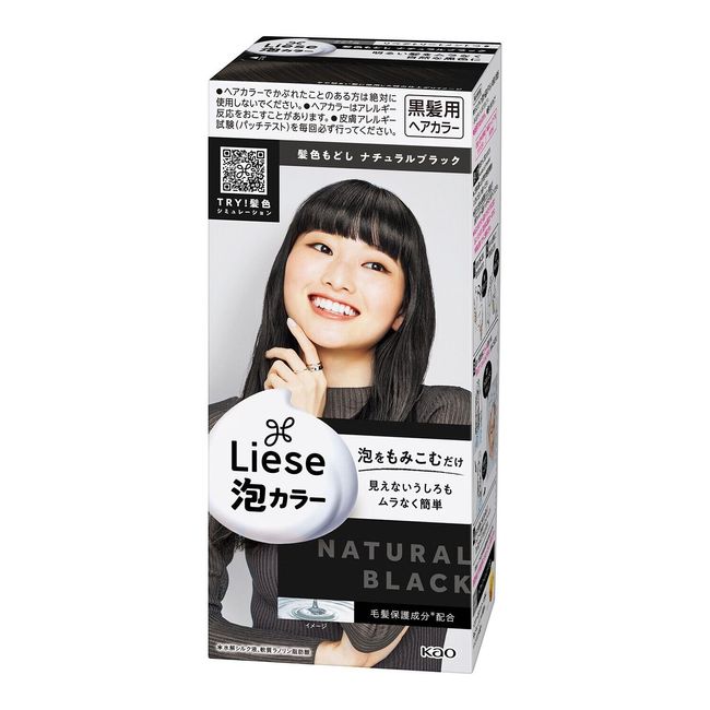 Kao LIESE Soft Creamy Bubble Foam Hair Color Prettia Dying Kit #22 Natural Black