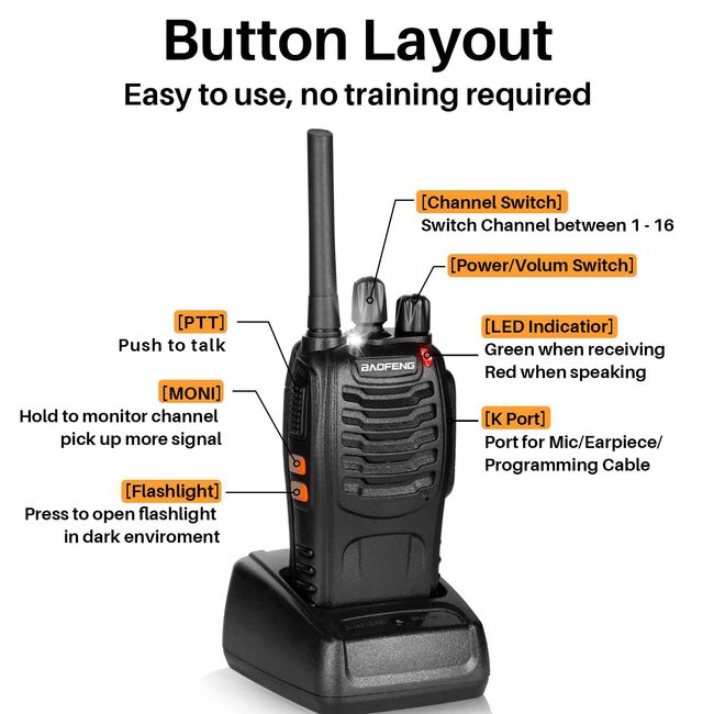 Walkie Talkies 3 Pack, Upgraded Version, 3KM Range