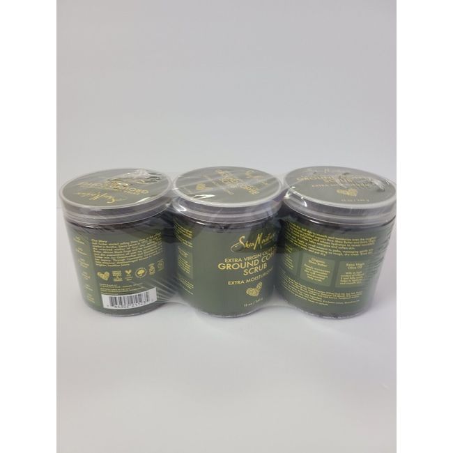 3 Pack Shea Moisture Ground Coffee Scrub 12oz Each Extra Moisturizing