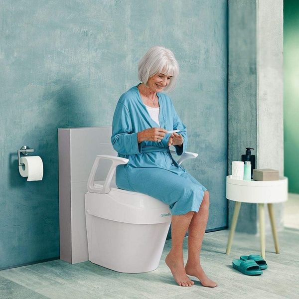 Dietz SmartFix Raised Toilet Seat with Armrests – 3-Way Height Adjustable, Ergonomic Design for Elderly & Disabled, Hygienic Cut-Out, Easy Installation, Made in Germany, White