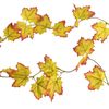 Fall Maple Leaf Garland, Green/Red, 6-feet
