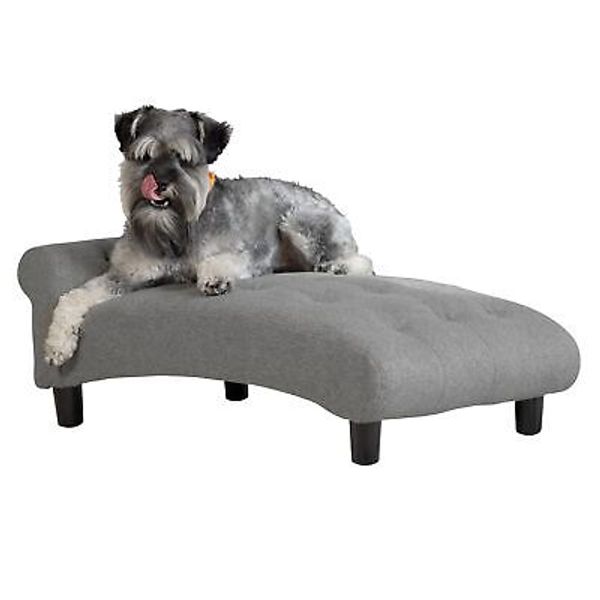 Modern 21" Wide Pet Chaise Lounge Bed for Small to Medium Dog or Cat, 28.8" L...