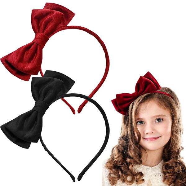 2 PCS Velvet Hair Band Bow Headbands Headdress for Women and Girls, Perfect Hair Accessories for Party and Cosplay