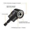 105 Degree Right Angle Drill Bit + 1/4" 3/8" 1/2" Hex Shank Socket Adapter Set
